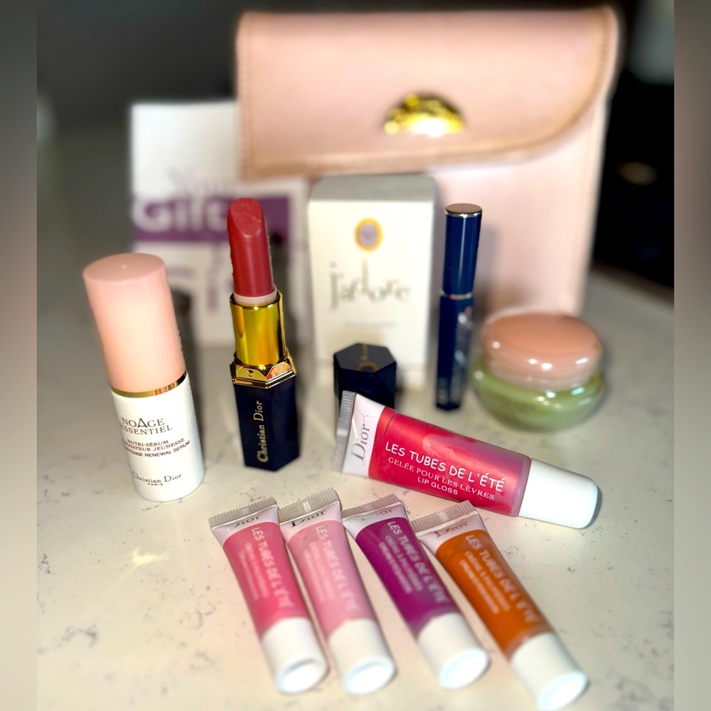 Christian Dior Perfume Set cream lipstick lipgloss mascara noage 11 pc new